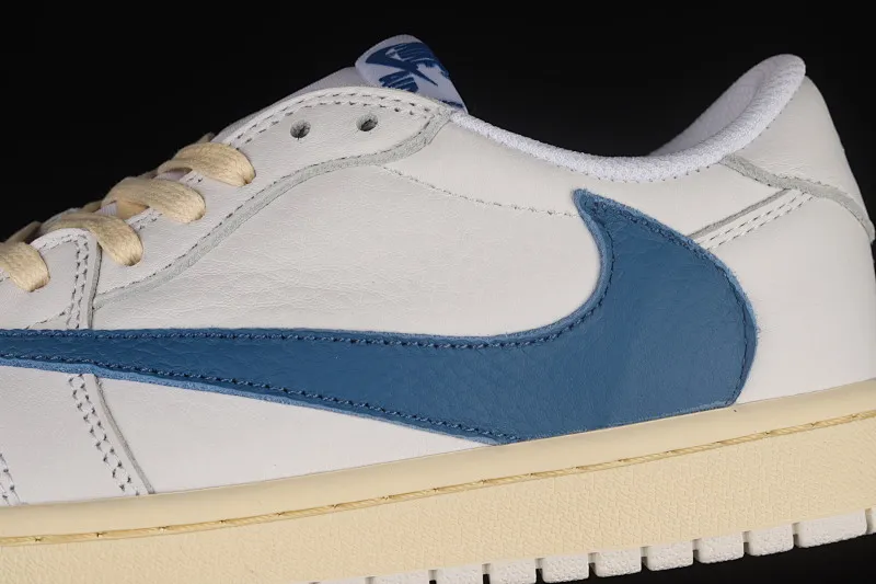 All categories Air Jordan Jordan series basketball shoes Air Jordan 1 Low Travis Scott x Air Jordan 1 Low AJ1 Joe 1 raw rubber white and blue inverted hook low-top cultural sneakers CQ3277-100